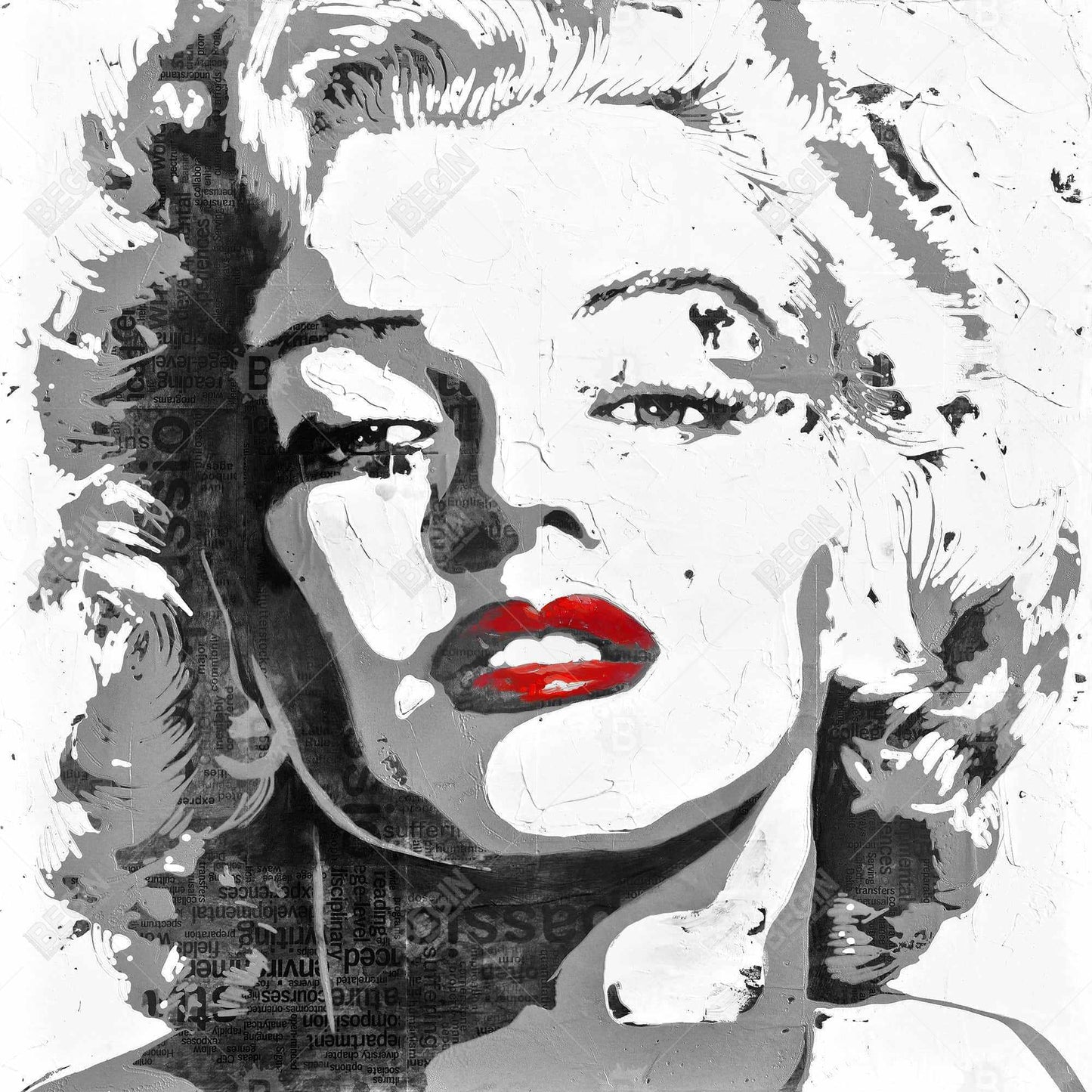 Marilyn Monroe Woman Figurative Gray Canvas | Home Decor