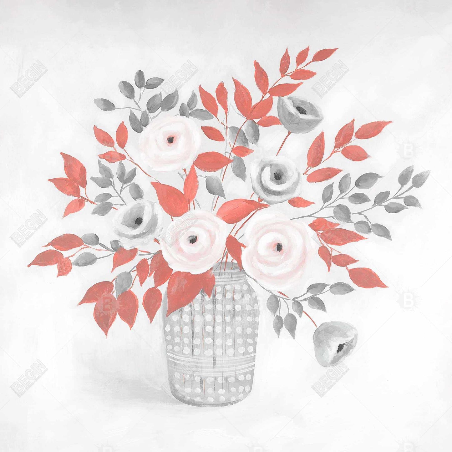 Floral & Botanical Leaves Canvas - Flower Illustration Decor