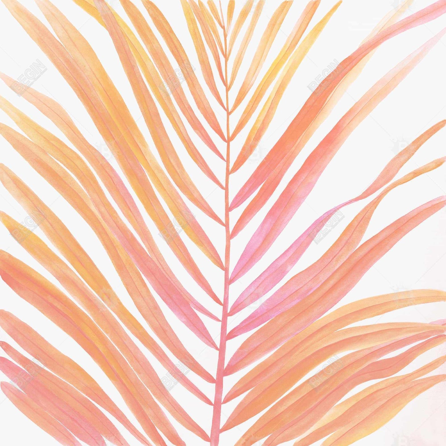 Glam Palm Leaf Exotic Flowers Canvas - Home Decor Wall Art