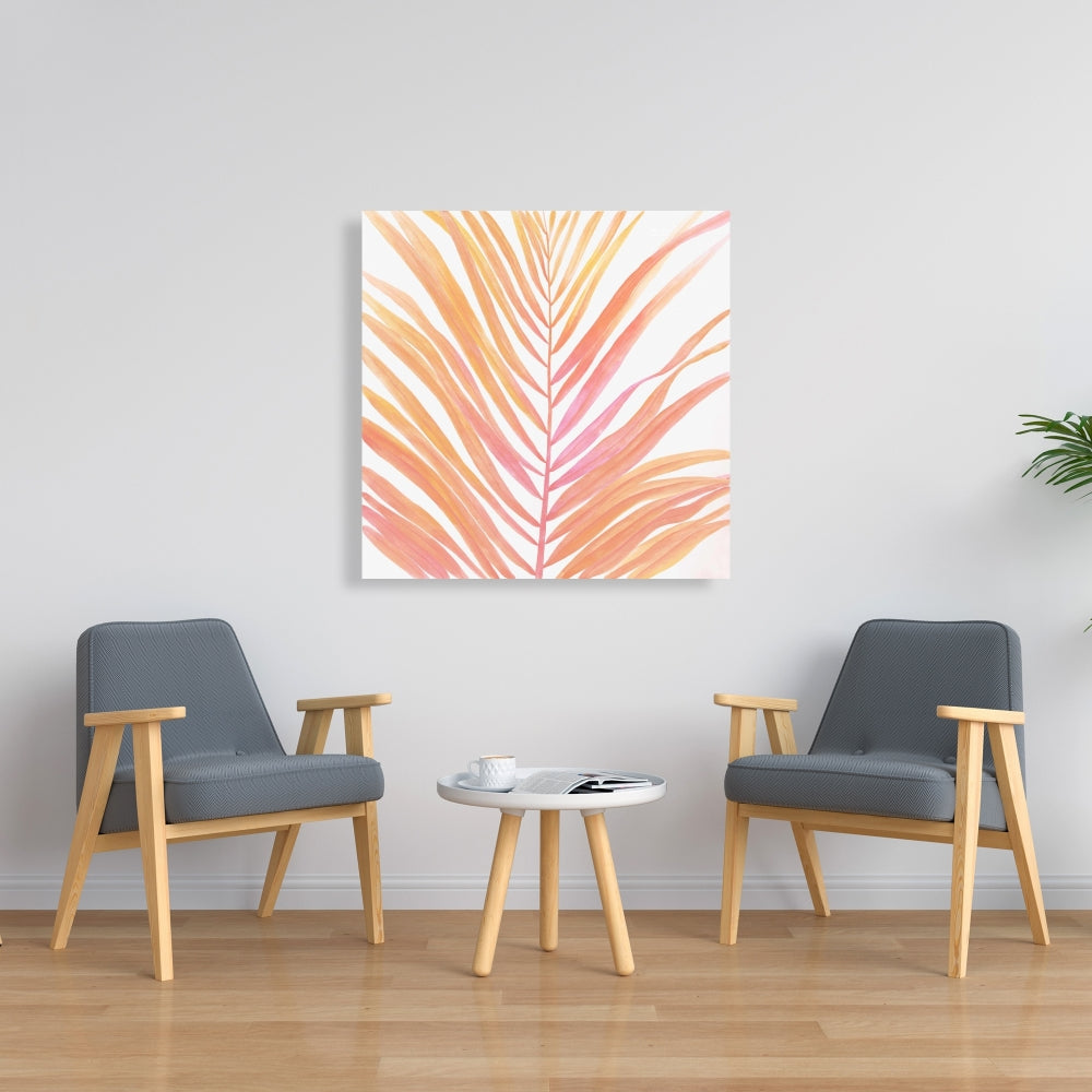 Glam Palm Leaf Exotic Flowers Canvas - Home Decor Wall Art