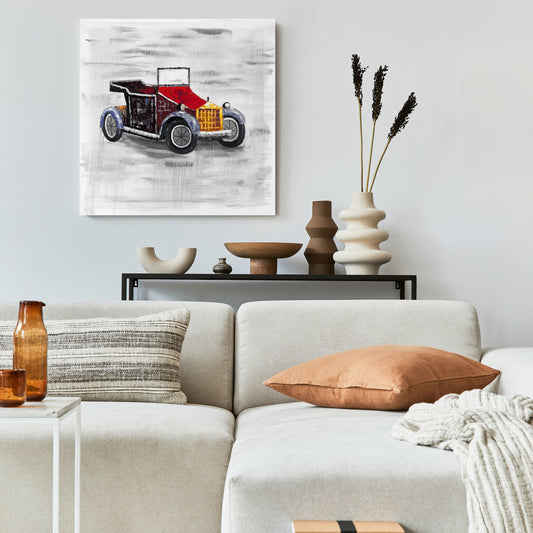 Toile représentant un toit ouvrant de voiture vintage | Décoration murale pour chambre
