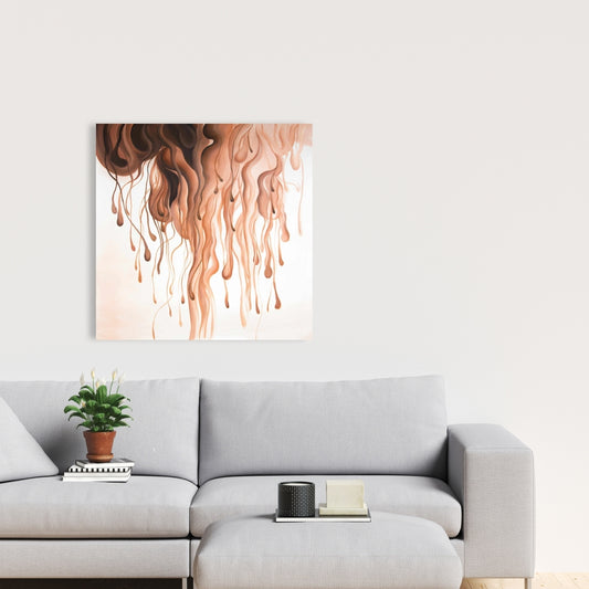 Toile moderne abstraite orange - Décoration murale éruption