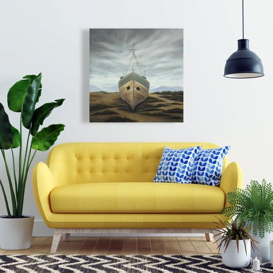 Coastal Rustic Boat Canvas | Bathroom Wall Art Home Decor