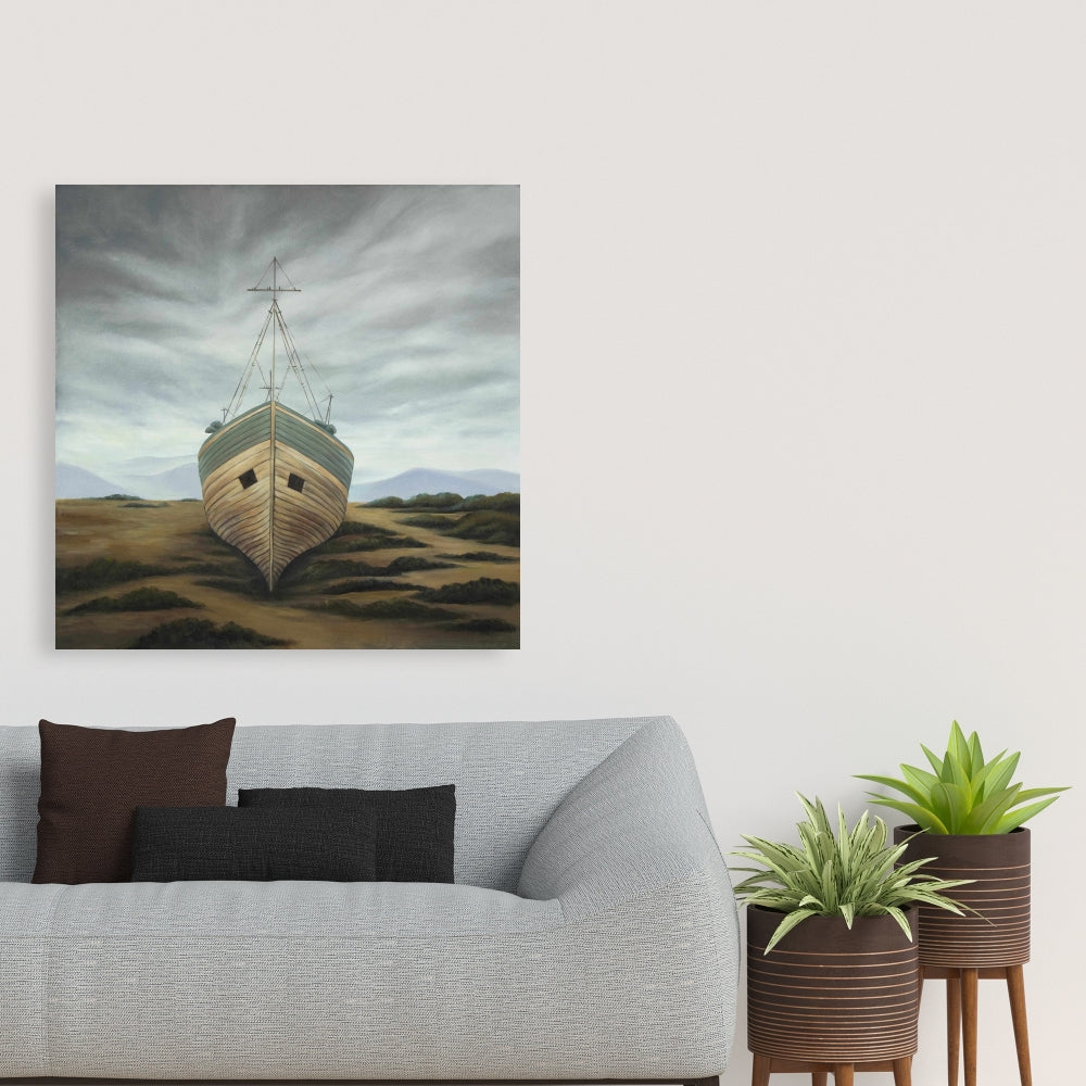 Coastal Rustic Boat Canvas | Bathroom Wall Art Home Decor