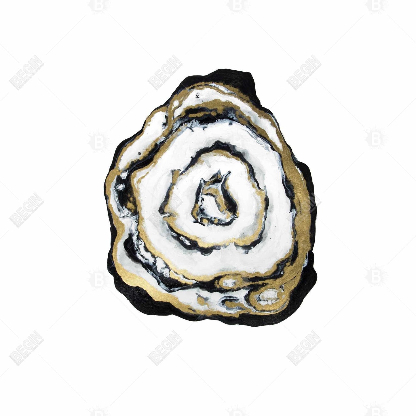 Golden Agate Black Abstract Canvas - Bedroom Home Decor Art