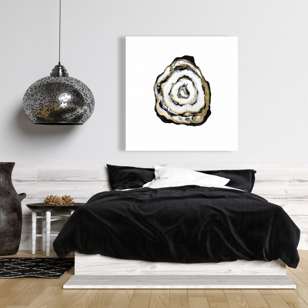 Golden Agate Black Abstract Canvas - Bedroom Home Decor Art