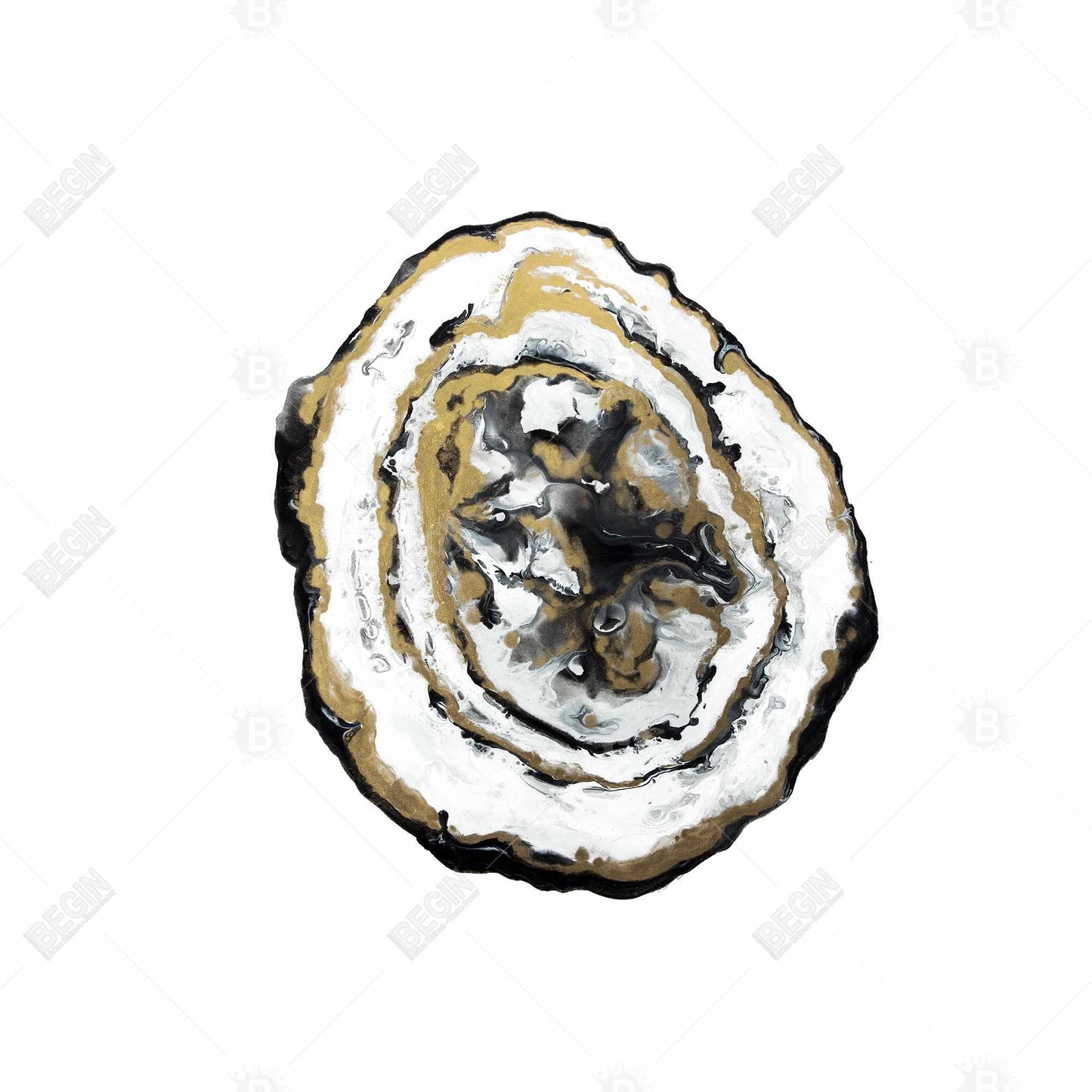 Golden Geode Black Minimalist Canvas | Home Decor Art