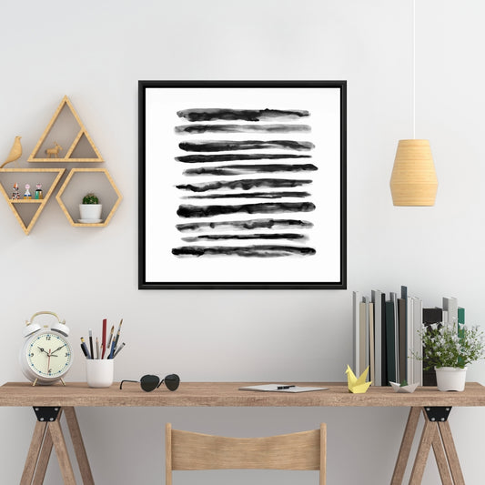 White Bathroom Shapes Framed Canvas - Hatching Home Decor