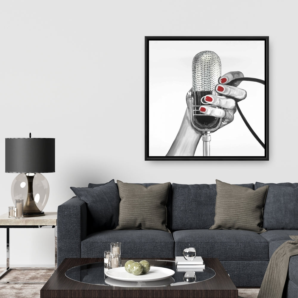 Toile « Chante ta vie » | Décoration de chambre encadrée grise