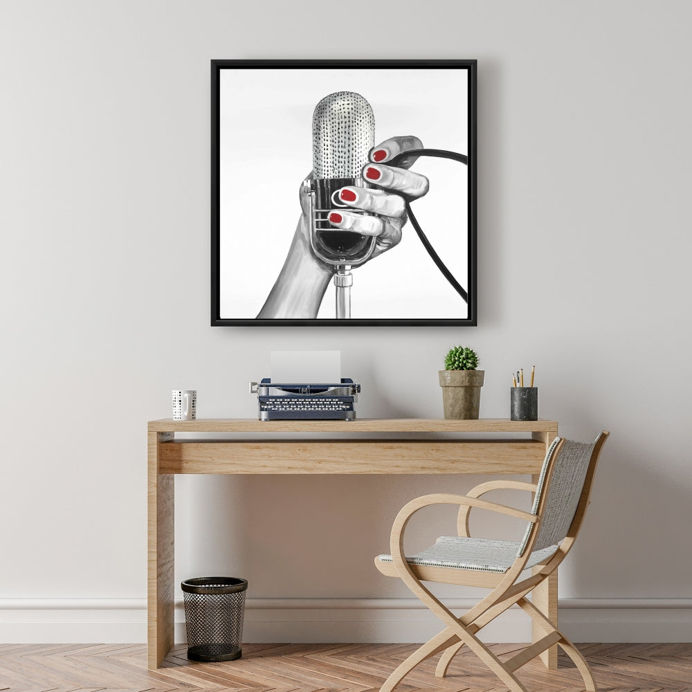 Toile « Chante ta vie » | Décoration de chambre encadrée grise