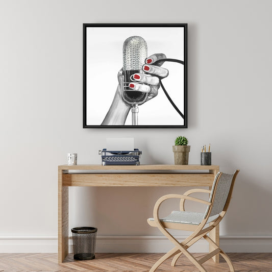 Toile « Chante ta vie » | Décoration de chambre encadrée grise