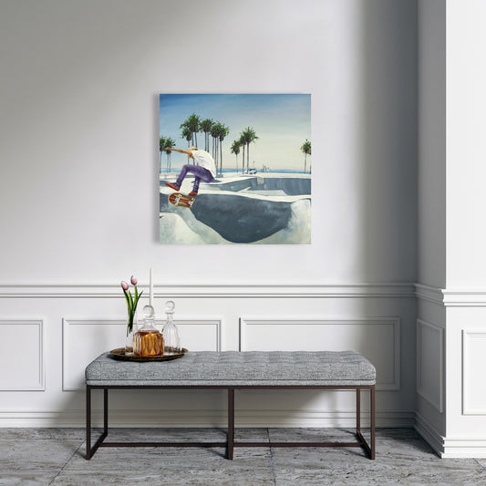 Toile Skate Park California | Décoration botanique hyperréaliste