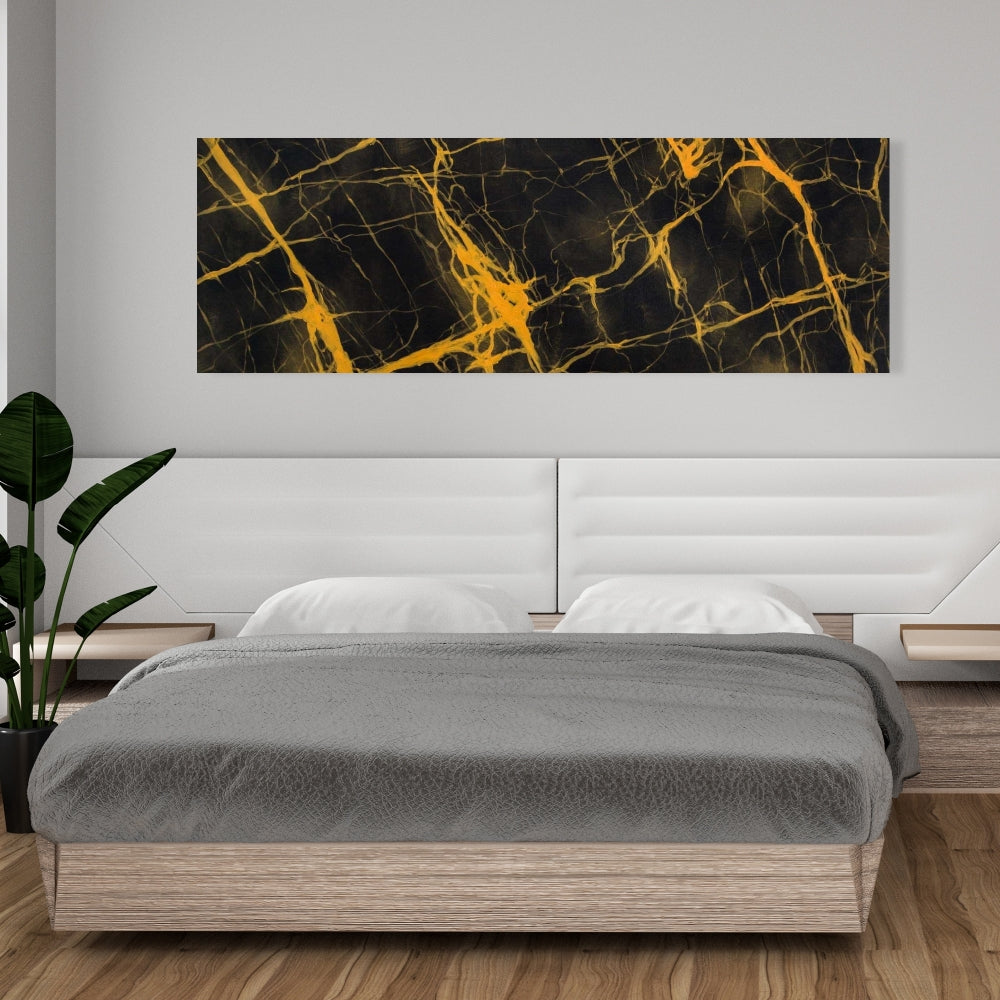 Black and Gold Marble Canvas | Pattern Living Room Decor