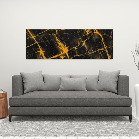 Black and Gold Marble Canvas | Pattern Living Room Decor