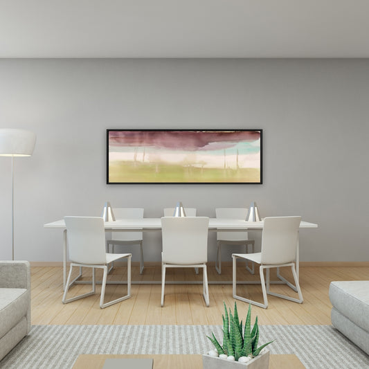 Toile violette à rayures et formes illustratives - Décoration d'intérieur