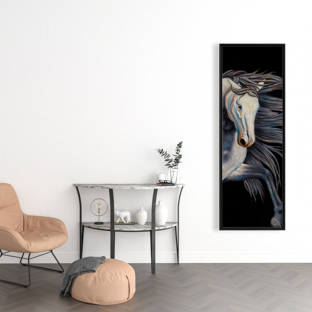 Abstract Horse Canvas - Blue Western Framed Farm Decor
