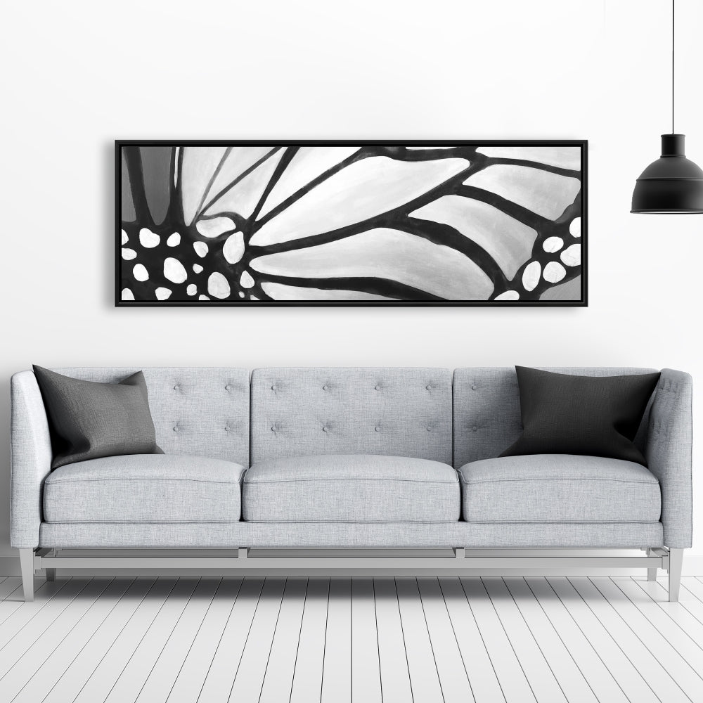 Monarch Wings Closeup Canvas - White Animals Insect Decor