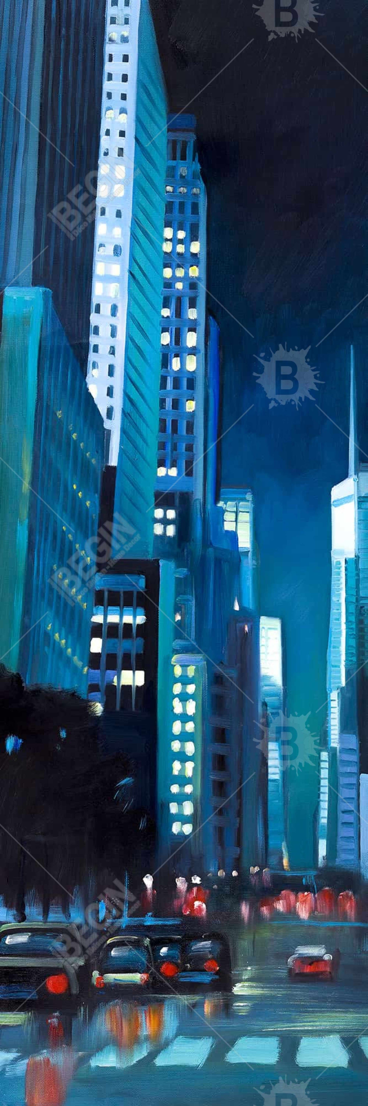Evening in Manhattan, NYC Framed Canvas - Modern Home Decor