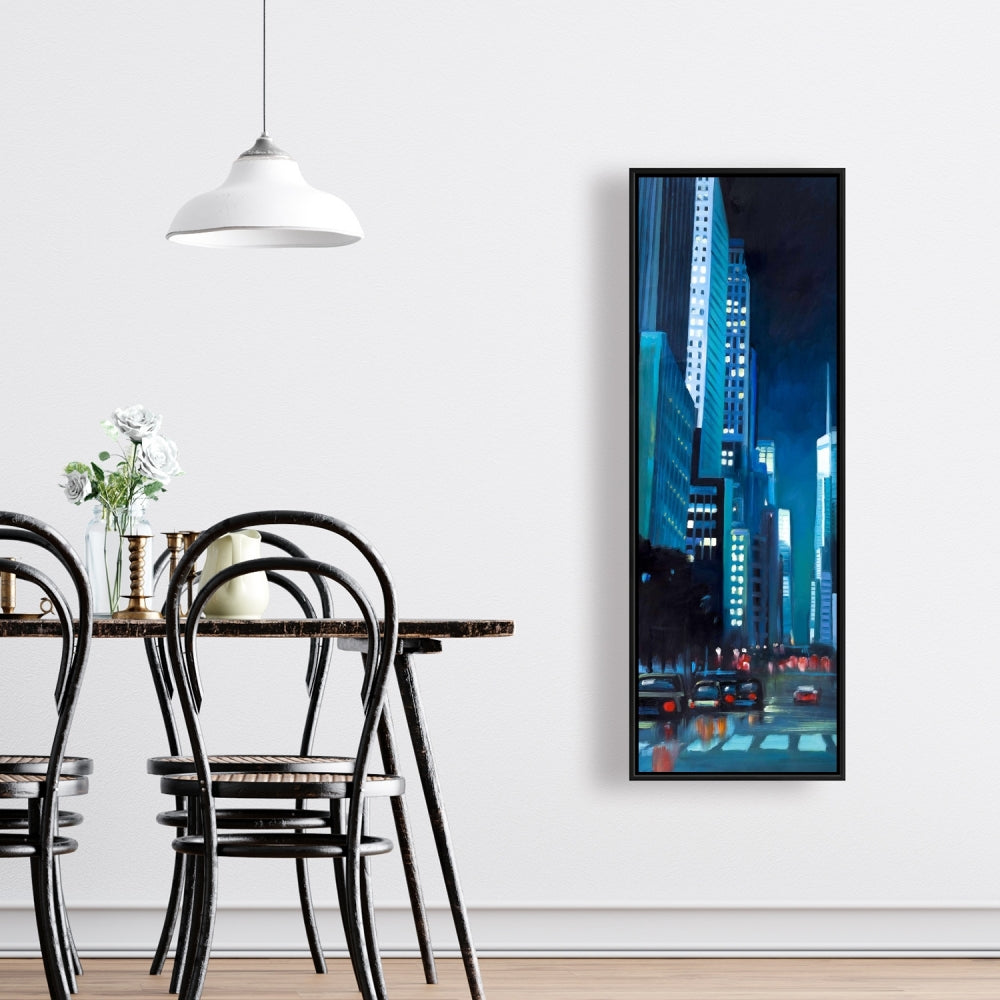 Evening in Manhattan, NYC Framed Canvas - Modern Home Decor
