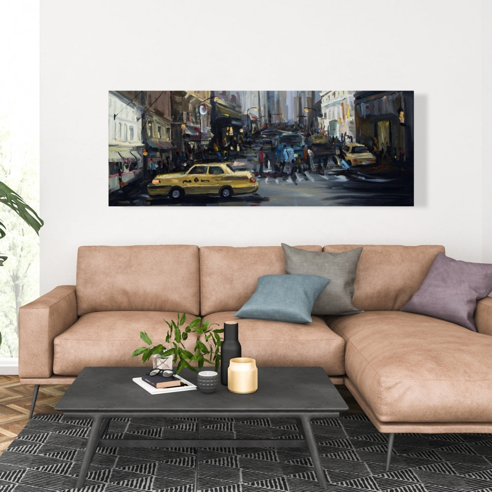 Brown Industrial Cities Canvas - In the City Home Decor Art