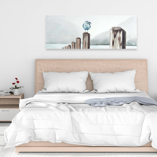 Coastal Blue Seagull Canvas - Marina Home Decor Wall Art