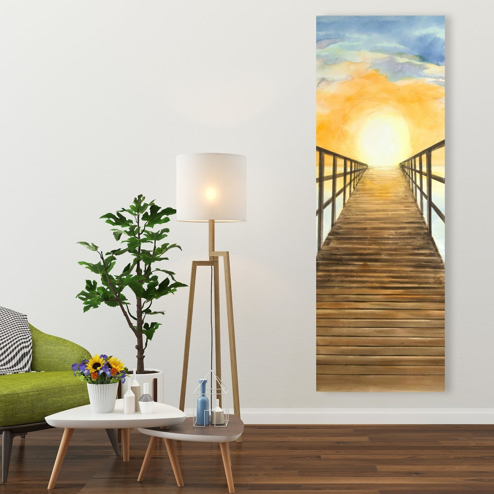 Yellow Coastal Sea Canvas - Sunset in the Sea Home Decor