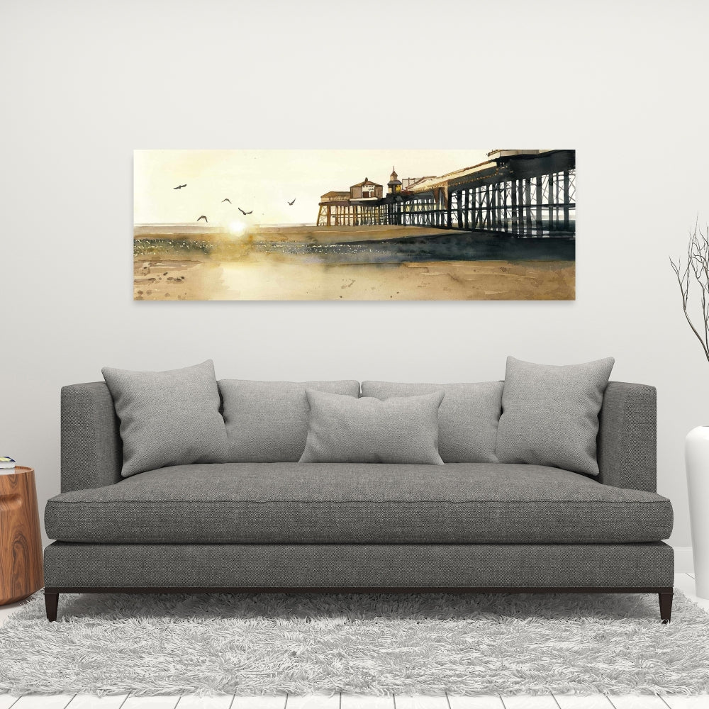 Sunset at the Beach Marine Canvas - Bathroom Home Decor
