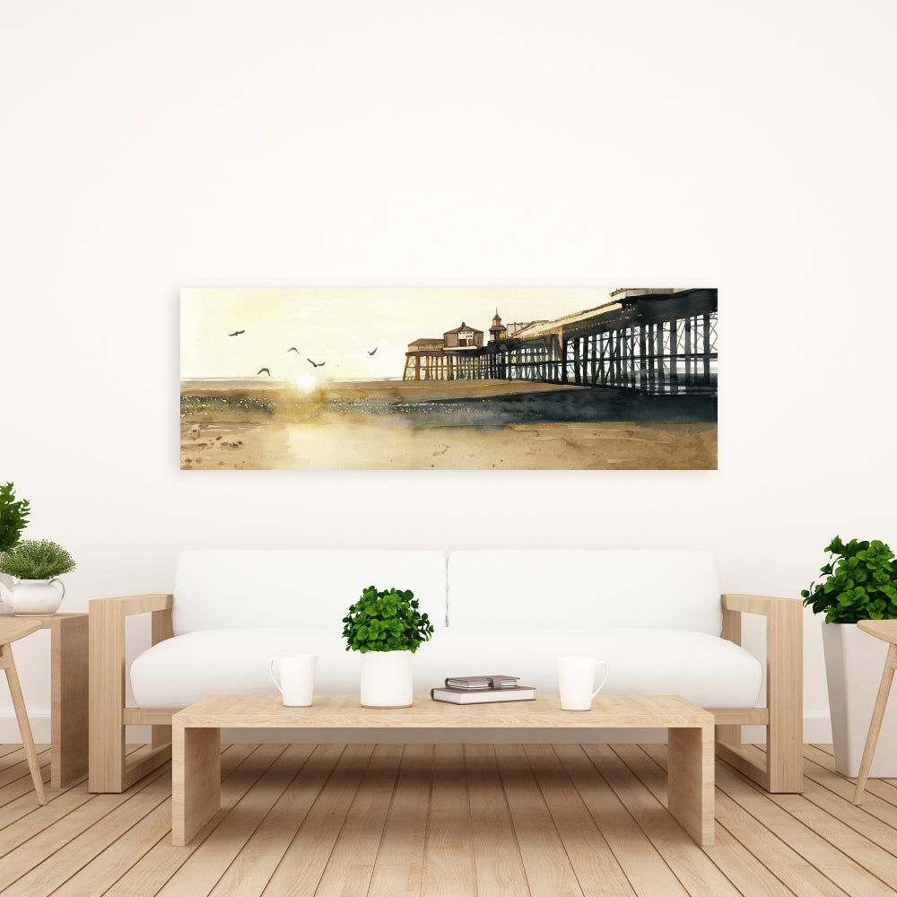 Sunset at the Beach Marine Canvas - Bathroom Home Decor
