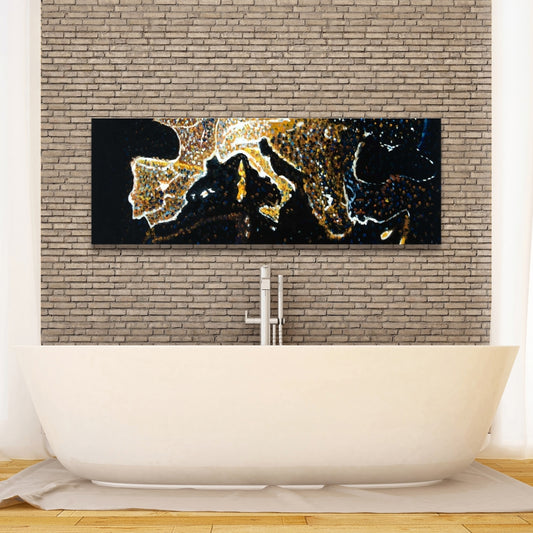 European Continent Galaxy Canvas - Earth Black Living Room Decor