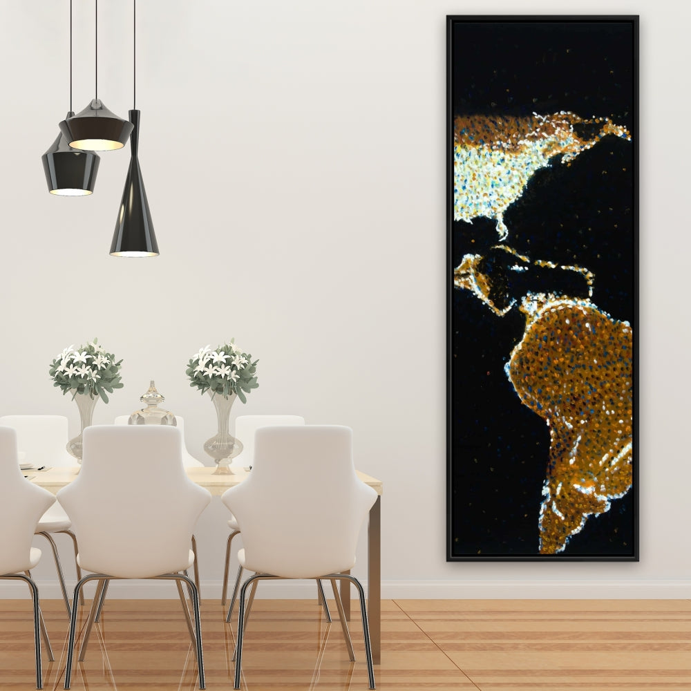 American Continent at Night Canvas | Earth & Galaxy Decor