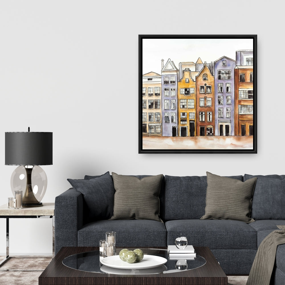 Toile de l'hôtel Amsterdam Houses | Décoration murale encadrée