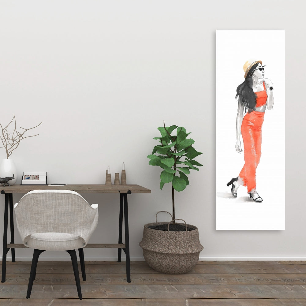 Strike the Pose Red Fashion Canvas - Home Decor Art Piece