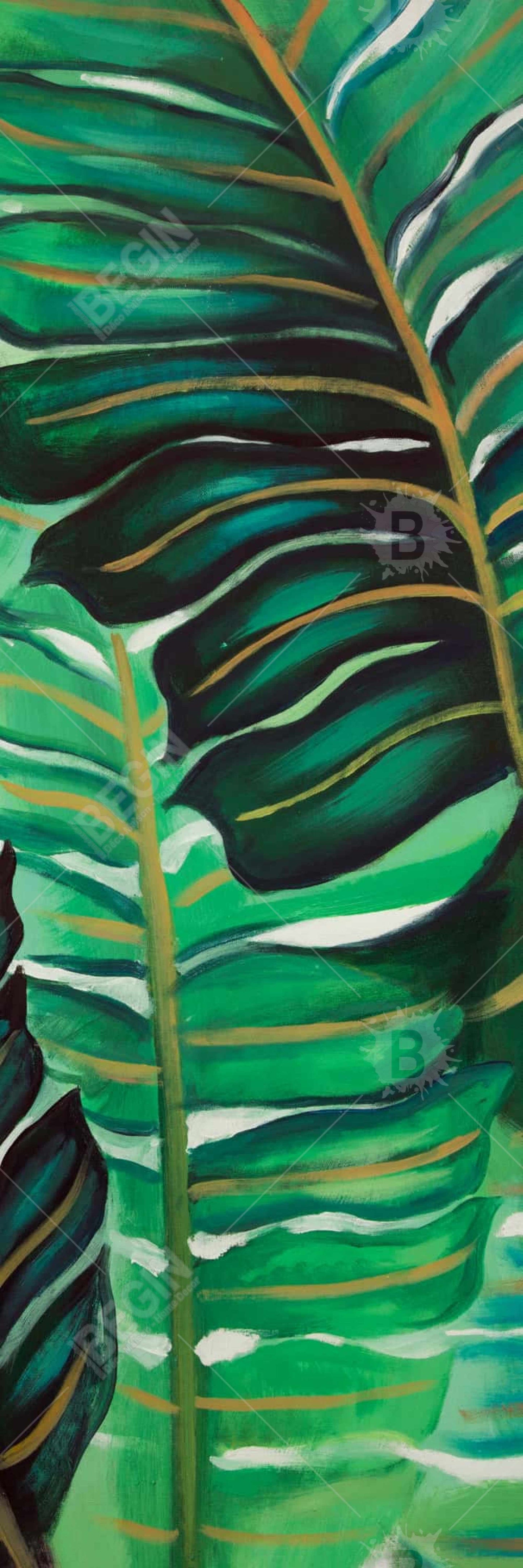 Exotic Plant Leaves Canvas | Floral Botanical Bedroom Decor