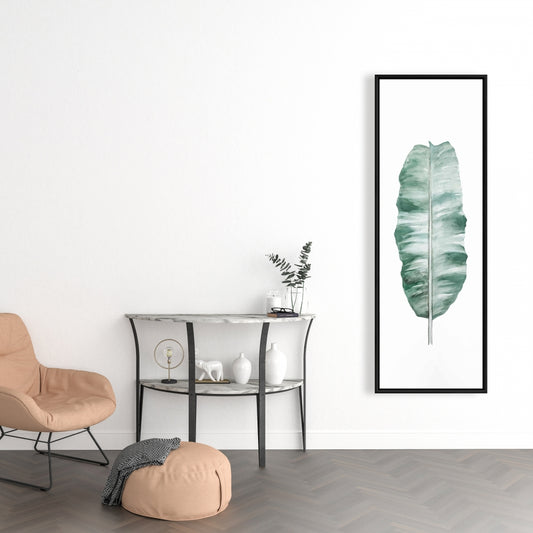 Toile botanique exotique à motif de feuille de bananier | Décoration murale