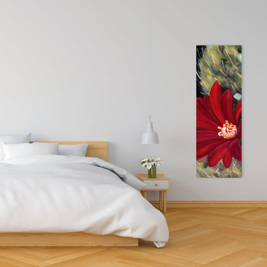 Echinopsis Red Cactus Flower Canvas | Floral Bedroom Decor