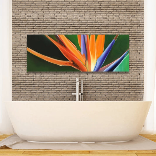 Bird of Paradise Flower Canvas | Green Botanical Home Decor