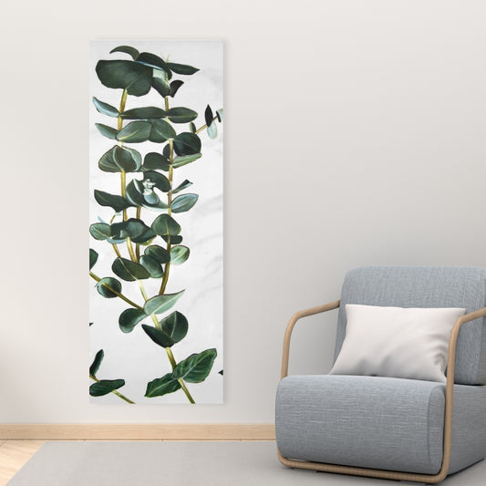Eucalyptus Stems Green Minimalist Canvas - Bedroom Wall Decor
