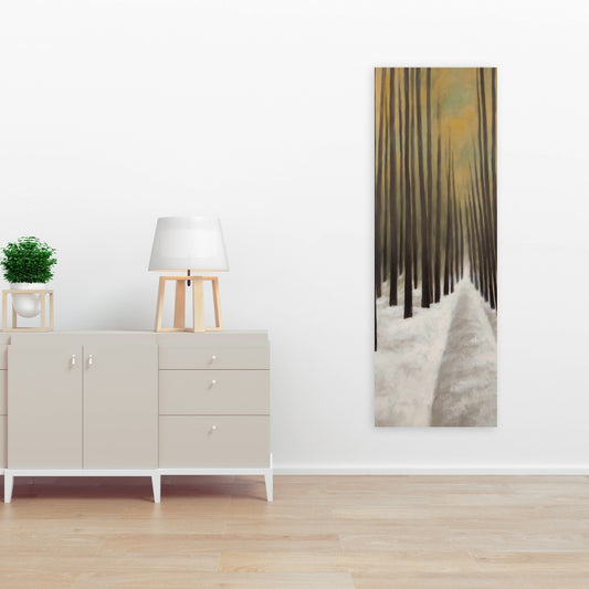 Hiking in the Forest Canvas - Rustic Trees Home Decor Art