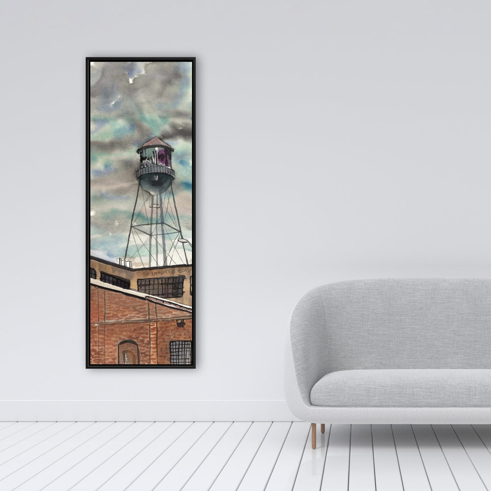 Water Tower in Williamsburg | Industrial Bedroom Wall Art Canvas