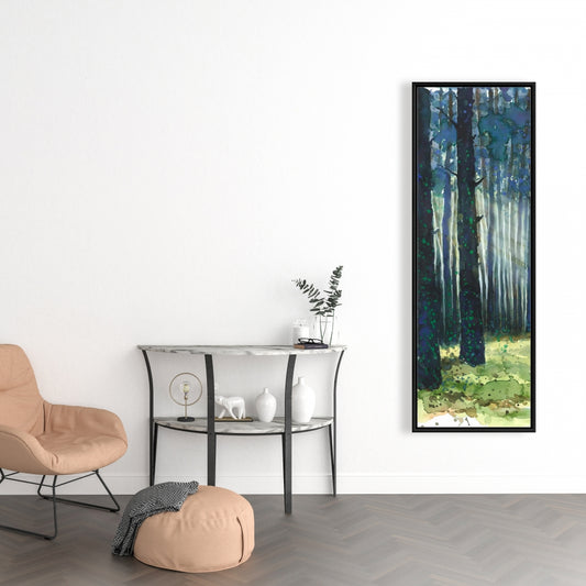 Toile encadrée représentant un paysage d'arbres lumineux | Décoration d'intérieur