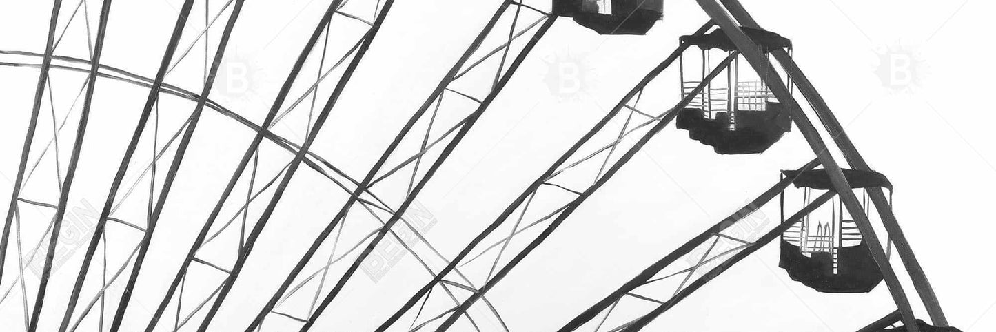 White Framed Canvas - Quarter of a Ferris Wheel - Bedroom Decor