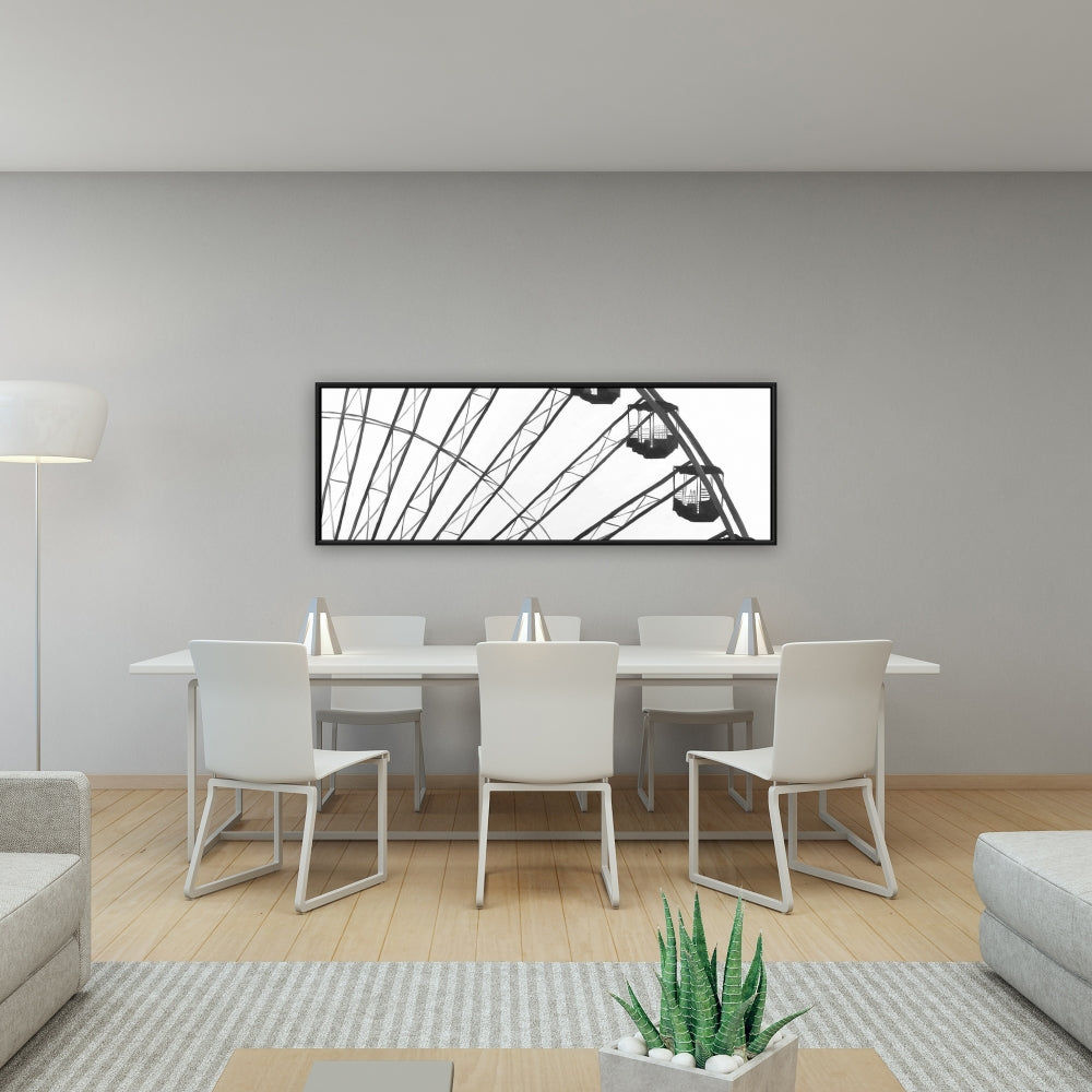 White Framed Canvas - Quarter of a Ferris Wheel - Bedroom Decor