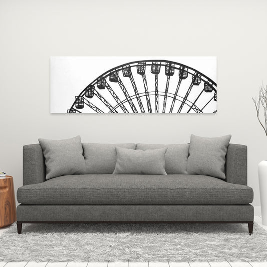 Monochrome Ferris Wheel Canvas | Architecture Home Decor