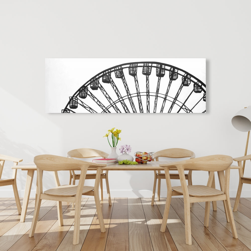 Monochrome Ferris Wheel Canvas | Architecture Home Decor