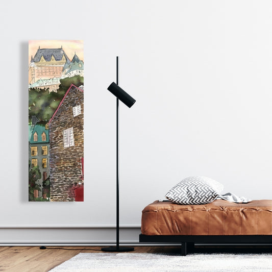 Toile vintage Château Frontenac | Décoration d'intérieur Brown City