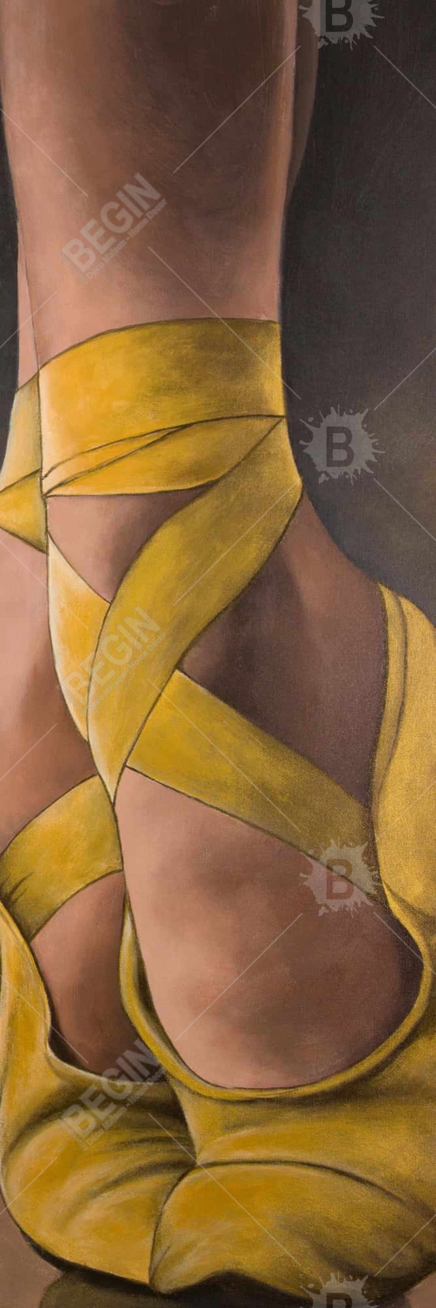 Synchronized Ballerinas | Yellow Sports Canvas for Home Decor