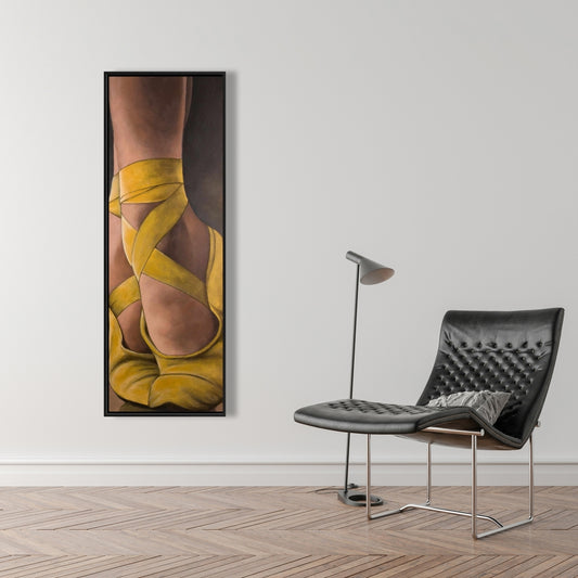 Synchronized Ballerinas | Yellow Sports Canvas for Home Decor