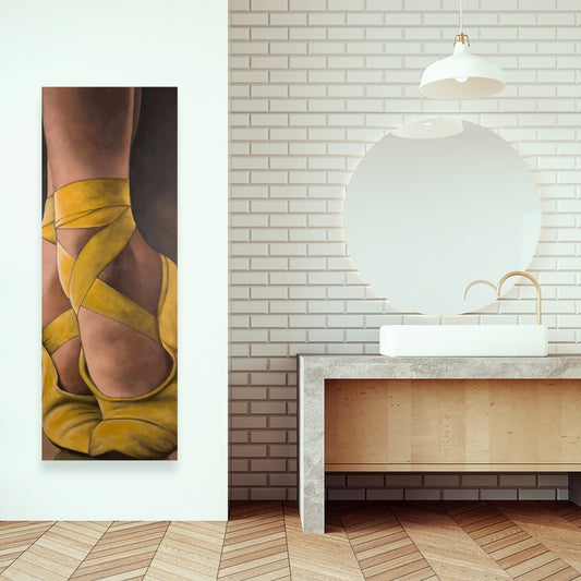 Synchronized Ballerinas Yellow Canvas | Contemporary Wall Art