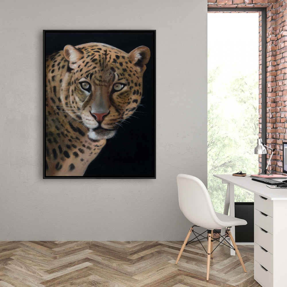 Realistic Fierce Leopard Canvas | Brown African Feline Decor