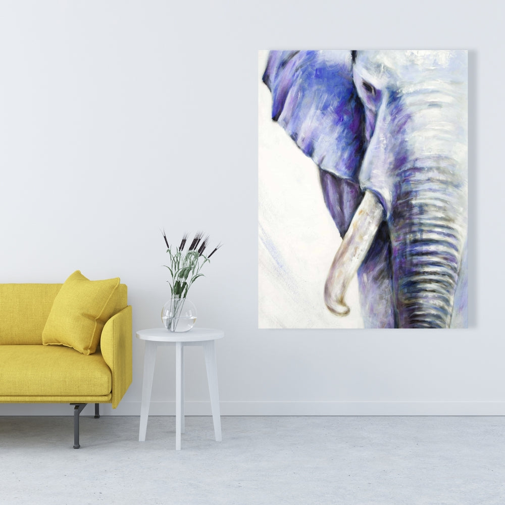 Blue Elephant Canvas | Animal Bedroom Decor | Home Wall Art